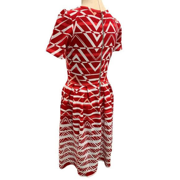 Medium LulaRoe Amelia Dress Pockets Red White - Picture 4 of 9